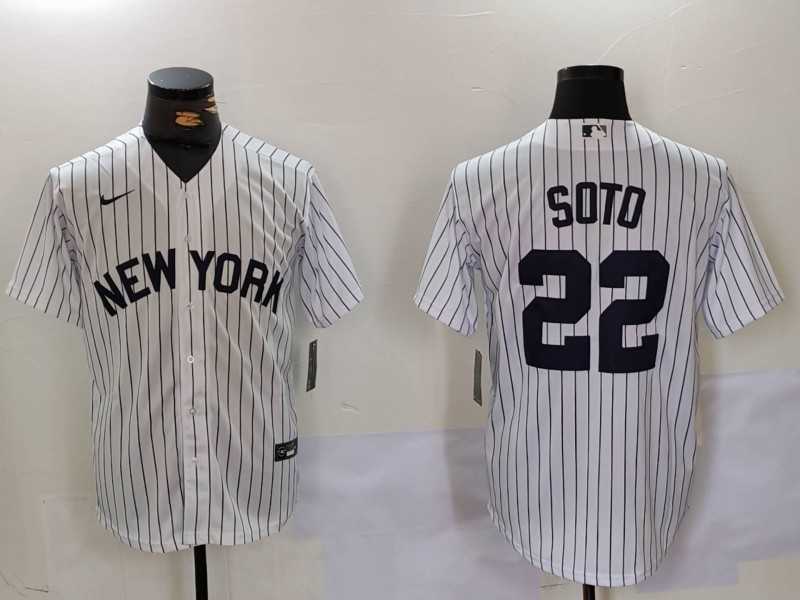 Men%27s New York Yankees #22 Juan Soto White Cool Base Stitched Baseball Jersey->new york yankees->MLB Jersey
